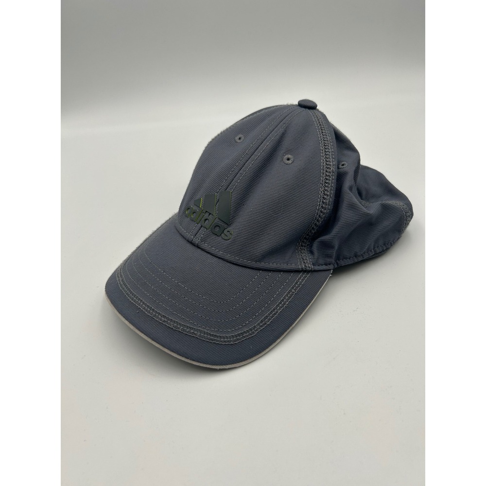 Adidas Grey Performance Logo Adjustable Baseball Hat Athletic Cap Y2K Era